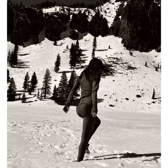 Alo Airlift Winter Warm High-Waist Leggings Espresso Hi-Rise Brushed Fleece Pant - Picture 6 of 16